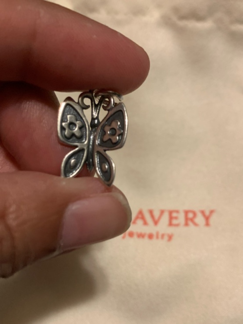 James Avery Silver Mariposa charm